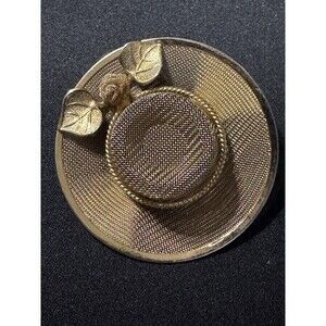 Lot of 2 Large Gold Tone Brooches